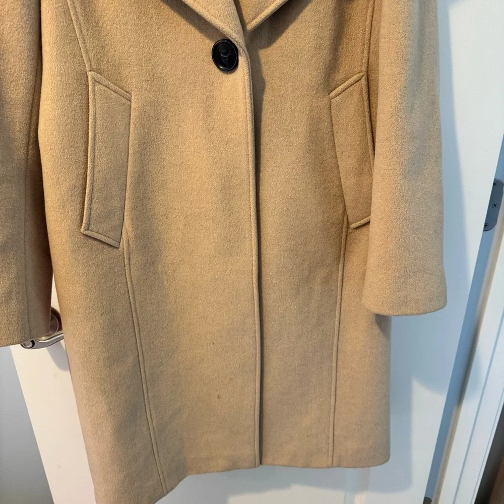 Derek Lam 10 Crosby Tan & Red Color-Blocked Wool-Blend Coat | Size 2 - Picture 4 of 8